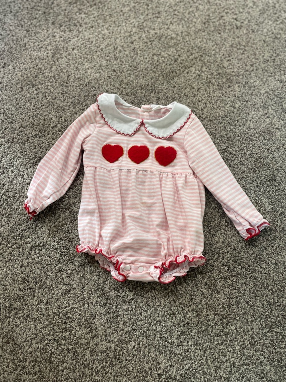 Pink Strips Bubble with Hearts